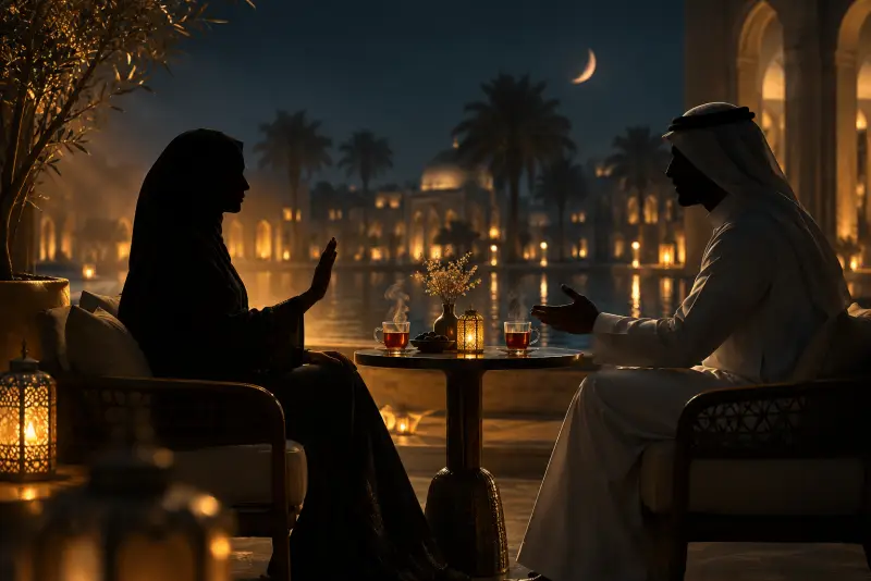 شخص يتنفس بهدوء على شاطئ عند الغروب بعد يوم مزدحم
